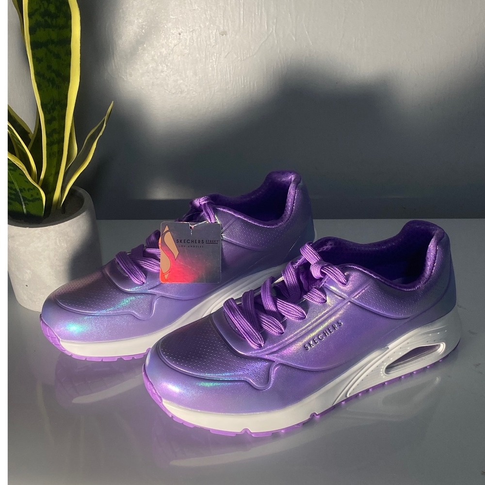 Skechers Street Uno Purple Iridescent Fashion Sneakers 310548L Womens 6 - Picture 3 of 5